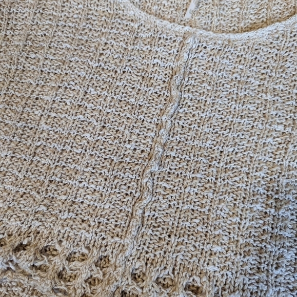 FREE PEOPLE Cotton linen knit cropped sweater top xs - Picture 6 of 13